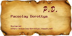 Pacsolay Dorottya névjegykártya