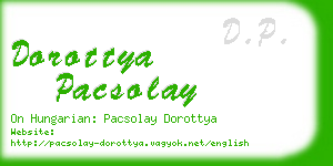 dorottya pacsolay business card